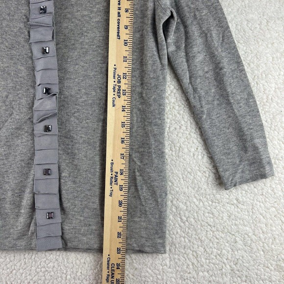 Sutton Cashmere Women’s Size Small Sweater Snap Ruffle Ribbon - Picture 9 of 9